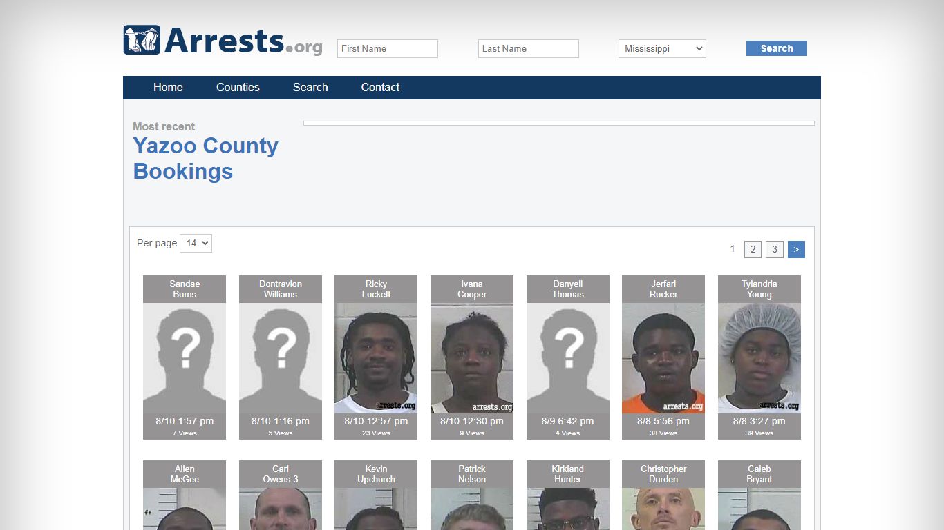 Yazoo County Arrests and Inmate Search