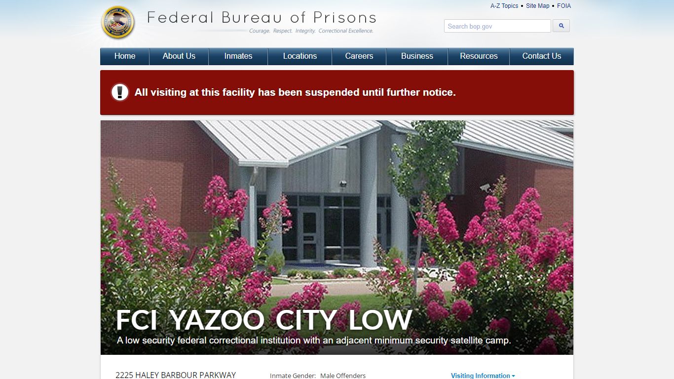 FCI Yazoo City Low - Federal Bureau of Prisons